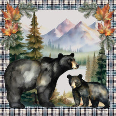 ND204 - Black Bear with Cub - 12x12