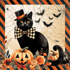 ND668 - Vintage Halloween Cat - 12x12