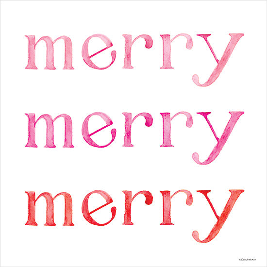 Rachel Nieman RN656 - RN656 - Merriment - 12x12 Christmas Holidays, Merry, Merry, Merry, Typography, Signs, Textual Art, Pink, Red from Penny Lane