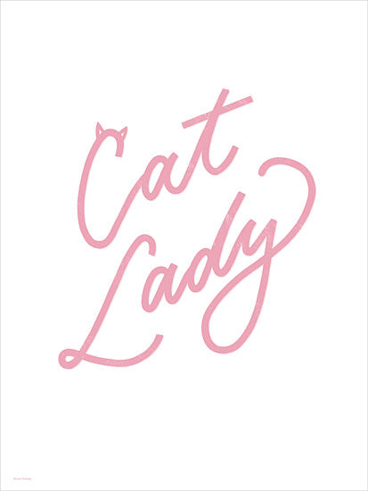 Rachel Nieman RN902 - RN902 - Cat Lady - 12x16 typography, animals, word art, pets, stylized animals, cat, whimsical, feminine, digital illustration, pink from Penny Lane