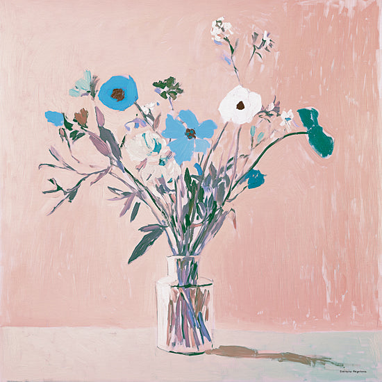 Svetlana Aleinikova SA122 - SA122 - Bouquet in Vase - 12x12 winter field with trees, long shadows on snow, blue toned forest edge, minimalist landscape, atmospheric watercolor from Penny Lane