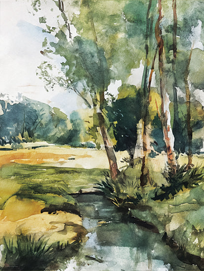 Svetlana Aleinikova SA245 - SA245 - Countryside Calm - 12x16 landscape, botanical, rivers, trees, country, greenery, meadow, stream, foliage, painterly, watercolor, green from Penny Lane