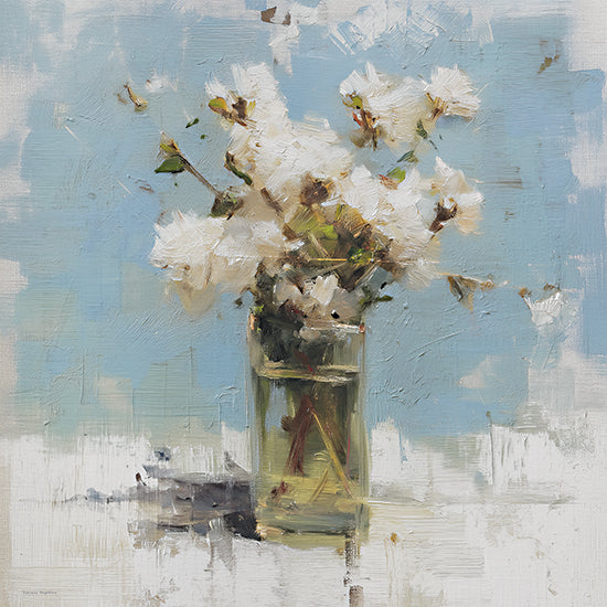Svetlana Aleinikova SA255 - SA255 - Floral Memory - 12x12 botanical, still life, floral, white flowers, vase, tabletop, light background, painterly, contemporary, oil painting, blue from Penny Lane