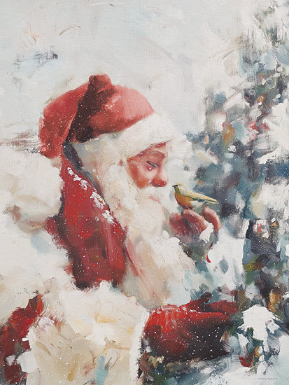 Svetlana Aleinikova SA316 - SA316 - A Winter Tale - 12x16 santa claus holding bird painting, winter holiday scene, whimsical christmas illustration from Penny Lane