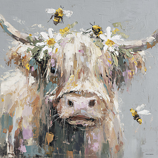 Svetlana Aleinikova SA355 - SA355 - Moo and the Bees - 12x12 bald eagle flying over american flag, patriotic symbolism, united states freedom theme, dramatic bird of prey painting, national pride artwork from Penny Lane