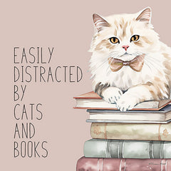 SB1526 - Easily Distracted by Cats and Books - 12x12