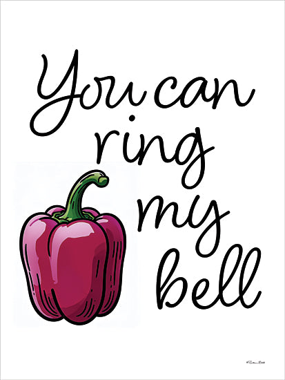 Susan Ball SB1562 - SB1562 - You Can Ring My Bell - 12x16 purple bell pepper pun, you can ring my bell, vegetable humor, playful kitchen art, food word art, colorful typography, fun quote poster from Penny Lane