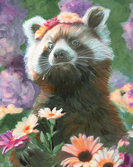 Stellar Design Studio SDS1591 - SDS1591 - Floral Raccoon - 12x16 animals, botanical, wildlife, floral, greenery, red panda, flower, garden, whimsical, painterly, acrylic, multicolor from Penny Lane