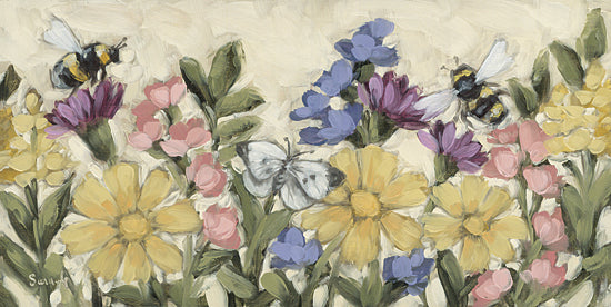 Sara G. Designs SGD353 - SGD353 - Wildflower Beauty - 18x9 spring meadow, colorful flowers, bees and butterflies, garden scene, bright wildflowers, nature bloom, whimsical floral from Penny Lane
