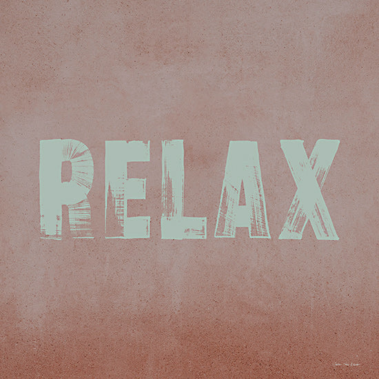 Seven Trees Design ST1111 - ST1111 - Boho Relax - 12x12 word art, relax typography, mint green letters, textured background, pink concrete, inspirational message, minimal design, motivational from Penny Lane