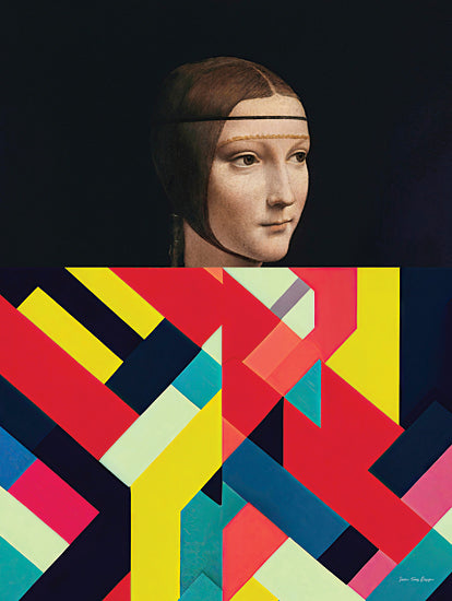 Seven Trees Design ST1241 - ST1241 - Reimagined Da Vinci - 12x16 renaissance portrait with colorful geometric abstraction from Penny Lane
