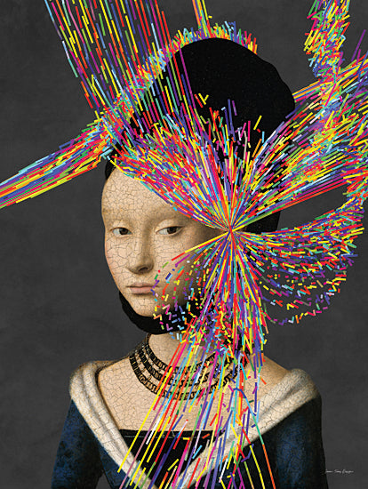 Seven Trees Design ST1243 - ST1243 - The Renaissance Remix - 12x16 classical portrait glitch art, colorful streak explosion from Penny Lane