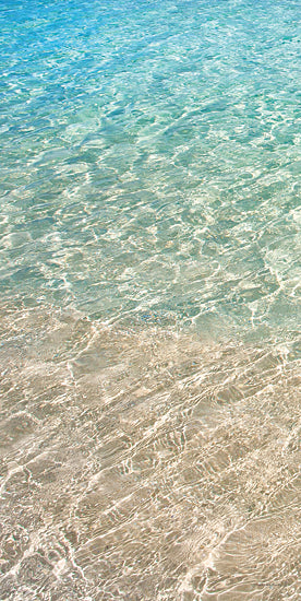 Catch A Star Fine Art STAR123 - STAR123 - Caribbean Waters Triptych I - 9x18 clear turquoise ocean, shallow beach waters, white sand, tropical coast, distant islands, blue sky, fluffy clouds from Penny Lane