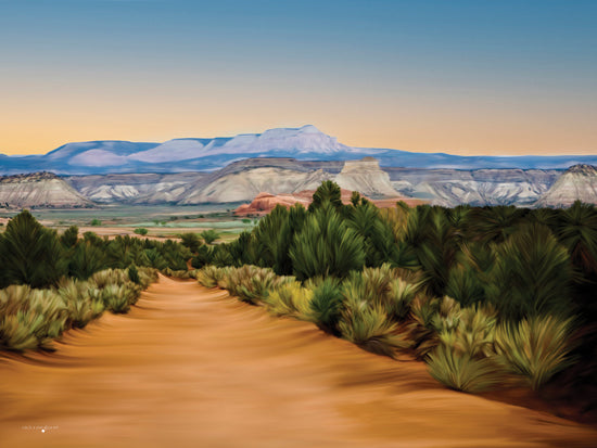 Catch A Star Fine Art STAR370 - STAR370 - Somewhere in Utah - 16x12 landscape, western, desert, path, sky, trees, mountains, trail, buttes, painterly, moody, oil painting, brown from Penny Lane