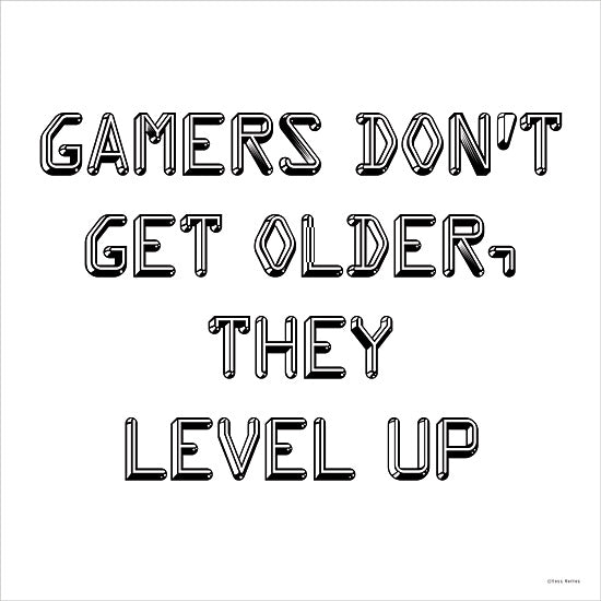 Yass Naffas Designs YND527 - YND527 - Level Up - 12x12 gamers dont get older they level up, gamer birthday humor, video game quote, gamer typography art, gaming culture decor, funny gamer saying, gaming wall art, gamer room decor, gaming enthusiast gift from Penny Lane
