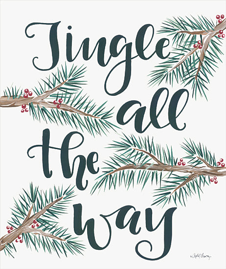 April Chavez AC156 - AC156 - Jingle All the Way     - 12x16 Signs, Typography, Christmas, Music, Ivy, Greenery from Penny Lane
