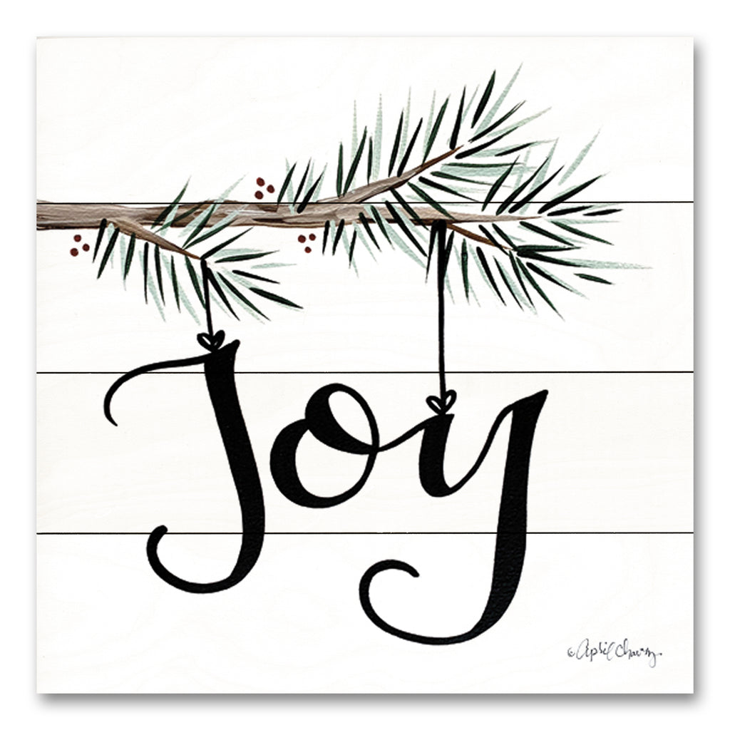April Chavez AC162PAL - AC162PAL - Joy - 12x12 Christmas, Holidays, Joy, Typography, Signs, Pine Sprig, Winter, Traditional from Penny Lane