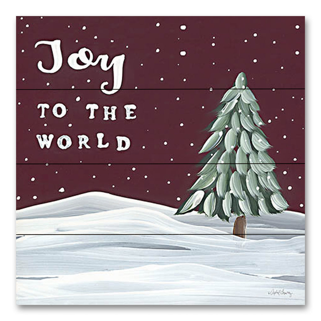 April Chavez AC216PAL - AC216PAL - Joy to the World - 12x12 Christmas, Holidays, Joy to the World, Christmas Tree, Winter, Snow, Typography, Signs from Penny Lane