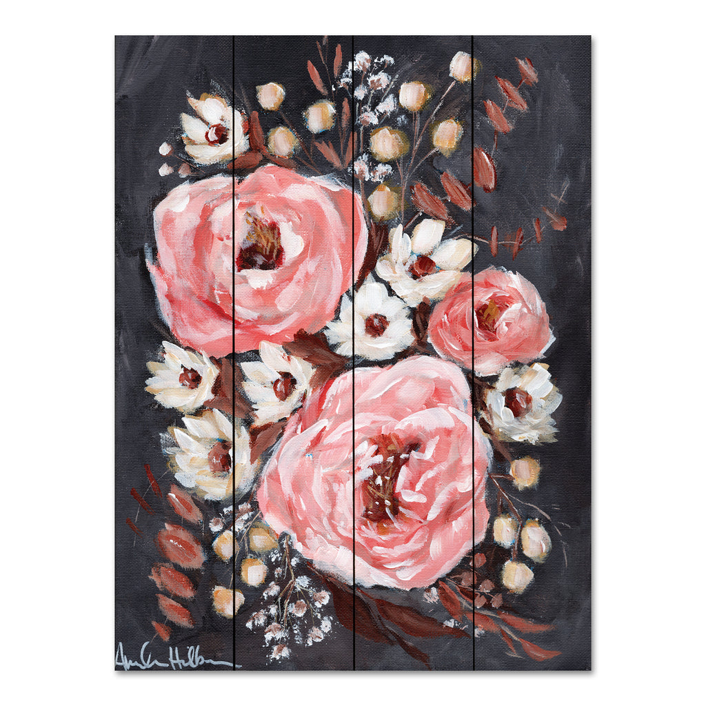 Amanda Hilburn AH107PAL - AH107PAL - Warmth - 12x16 Flowers, Pink Flowers, Fall, Bouquet, Black Background from Penny Lane