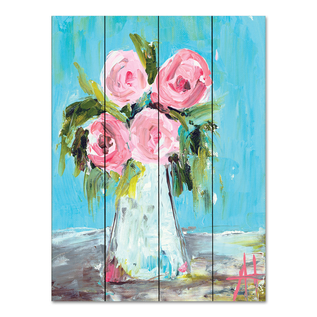 Amanda Hilburn AH112PAL - AH112PAL - The Smell of Summertime - 12x16 Flowers, Pink Flowers, Pitcher, Farmhouse/Country, Bouquet, Summer, Abstract from Penny Lane