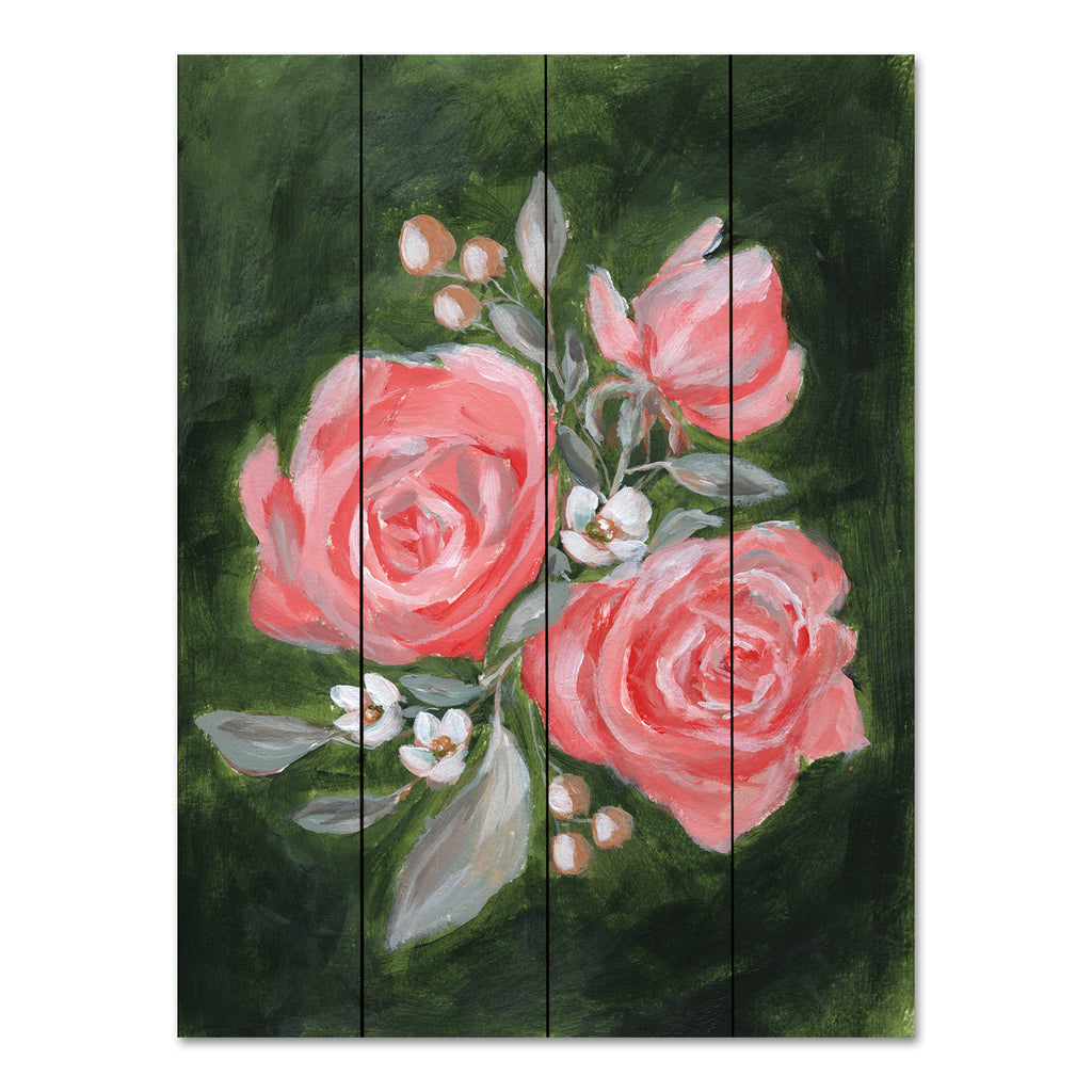 Amanda Hilburn AH115PAL - AH115PAL - Full Bloom - 12x16 Flowers, Red Flowers, Roses, Cottage/Country, Black Background from Penny Lane