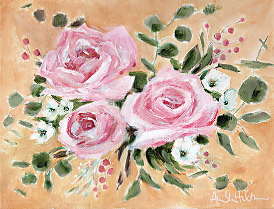 Amanda Hilburn AH117 - AH117 - Sunshine and Roses - 16x12 Flowers, Roses, Pink Roses, Greenery, Bouquet, Decorative, Summer from Penny Lane