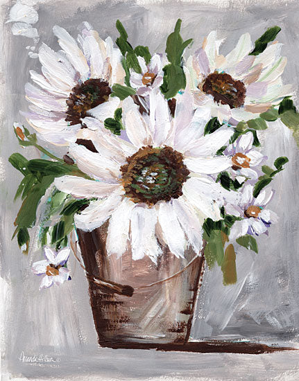 Amanda Hilburn AH141 - AH141 - Farmgirl Flowers - 12x16 Flowers, White Flowers, Abstract, Daisies, Spring Flowers, Spring, Bucket from Penny Lane