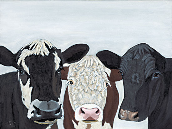 Ashley Justice AJ162 - AJ162 - Herd Meeting - 16x12 Cows, Three Cows, Farm Animals, Portrait from Penny Lane