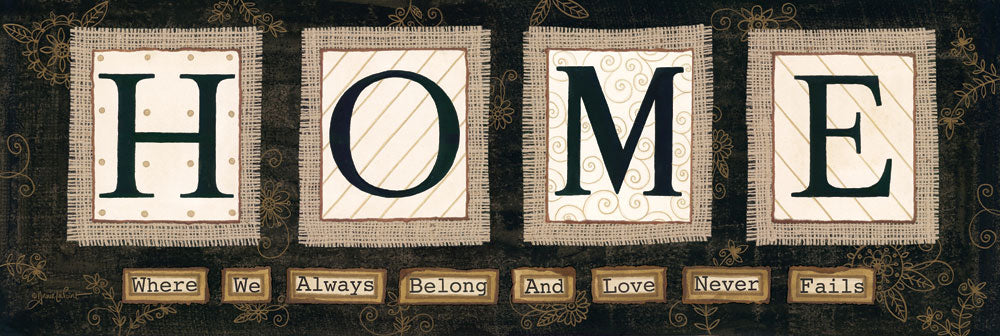 Annie LaPoint ALP1101 - ALP1101 - Home        - 36x12 Home, Block Letters, Burlap, Family, Love, Signs from Penny Lane