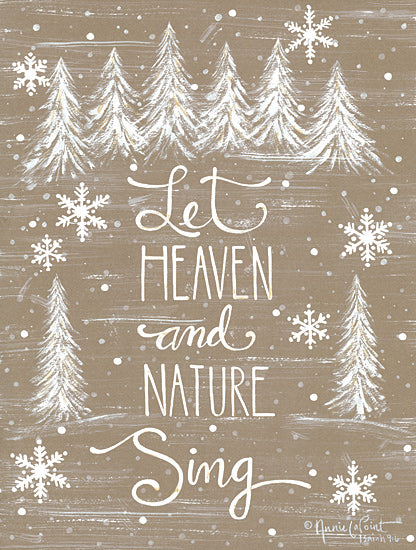 Annie LaPoint ALP1897 - ALP1897 - Let Heaven and Nature Sing - 12x16 Signs, Typography, Christmas Trees, Snowflakes, Music from Penny Lane