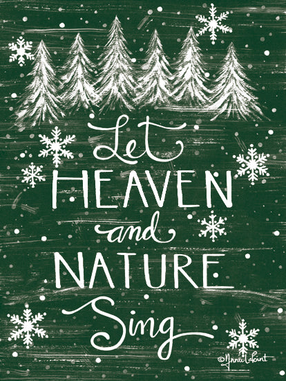 Annie LaPoint ALP1930 - ALP1930 - Let Heaven and Nature Sing     - 12x16 Let Heaven and Nature Sing, Trees, Christmas Trees, Green & White, Music from Penny Lane