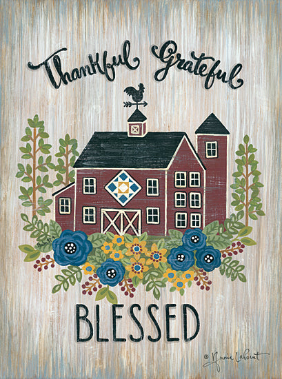 Annie LaPoint ALP1947 - ALP1947 - Thankful Grateful Blessed - 12x16 Thankful, Grateful, Blessed, Barn, Farm, Flowers, Sign from Penny Lane