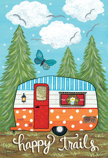 Annie LaPoint ALP1960 - ALP1960 - Happy Trails - 12x18 Signs, Typography, Camper, Butterfly, Trees, Birds from Penny Lane