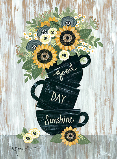 Annie LaPoint ALP1968 - ALP1968 - Good Day Sunshine - 12x16 Good Day Sunshine, Mugs, Coffee Cups, Sunflowers, Flowers, Botanical, Signs from Penny Lane