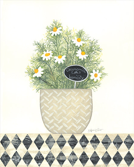 Annie LaPoint ALP2057 - ALP2057 - Chamomile Humility - 12x16 Chamomile, Herbs, Pot, Humility, Harlequin Pattern, Potted Herbs, Signs from Penny Lane