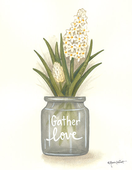 Annie LaPoint ALP2083 - ALP2083 - Gather Love Hyacinth - 12x16 Gather Love, Hyacinths, Flowers, Glass Jar, Motivational, Signs from Penny Lane