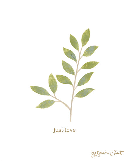 Annie LaPoint ALP2197 - ALP2197 - Just Love - 12x16 Greenery, Leaves, Inspirational, Just Love, Typography, Signs, Spring from Penny Lane