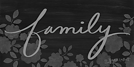 Annie LaPoint ALP2207 - ALP2207 - Family - 18x9 Inspirational, Family, Typography, Signs, Textual Art, Leaves, Greenery, Black, Gray from Penny Lane
