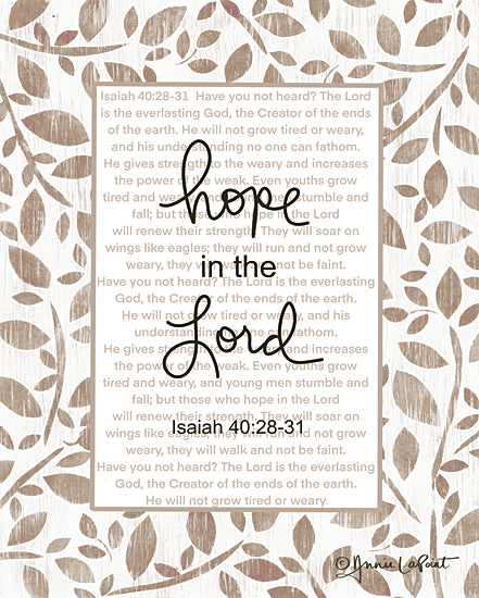 Annie LaPoint ALP2213 - ALP2213 - Hope in the Lord - 12x16 Religious, Hope in the Lord, Isaiah, Bible Verse, Typography, Signs, Textual Art, Greenery from Penny Lane