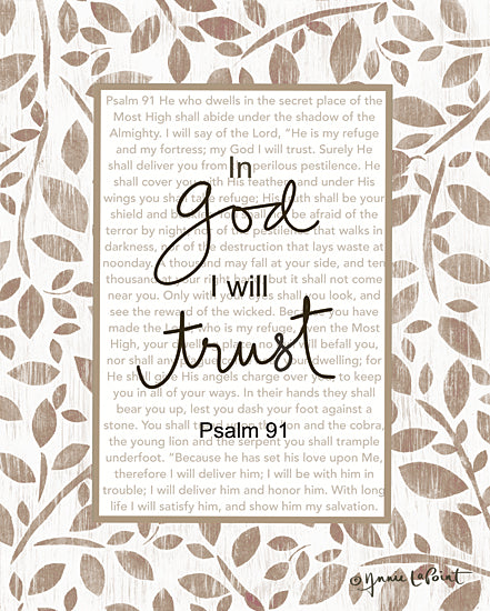 Annie LaPoint ALP2215 - ALP2215 - In God I Will - 12x16 Religious, In God I Will Trust, Psalms, Bible Verse, Typography, Signs, Textual Art, Greenery from Penny Lane