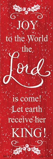 Annie LaPoint ALP2235A - ALP2235A - Joy to the World - 12x36 Christmas, Holiday, Joy to the World, Typography, Signs, Religious, Christmas Song, Red & White, Winter, Holly from Penny Lane