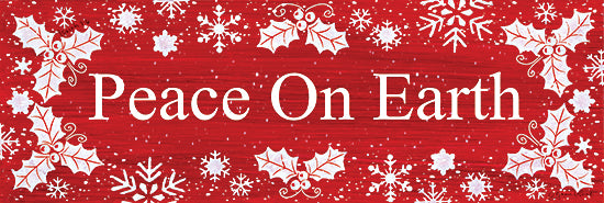Annie LaPoint ALP2240A - ALP2240A - Peace on Earth - 36x12 Christmas, Holiday, Peace on Earth, Typography, Signs, Religious, Red & White, Winter, Holly from Penny Lane