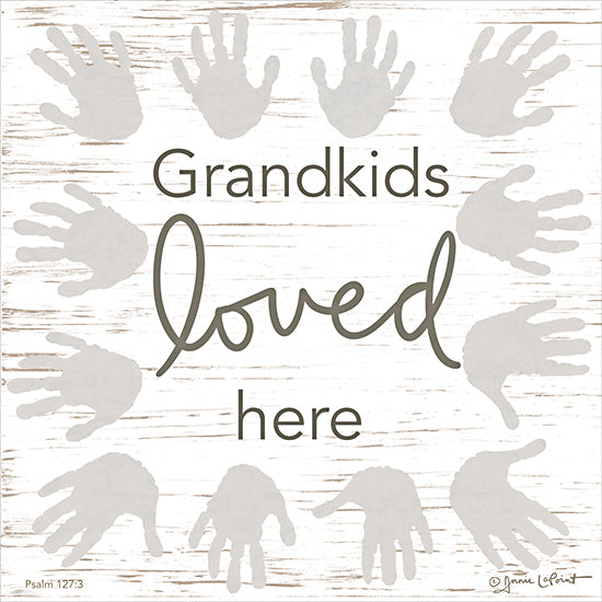 Annie LaPoint ALP2246 - ALP2246 - Grandkids Loved Here - 12x12 Inspirational, Family, Grandkids, Grandkids Loved Here, Typography, Signs, Textual, Handprints, Children from Penny Lane