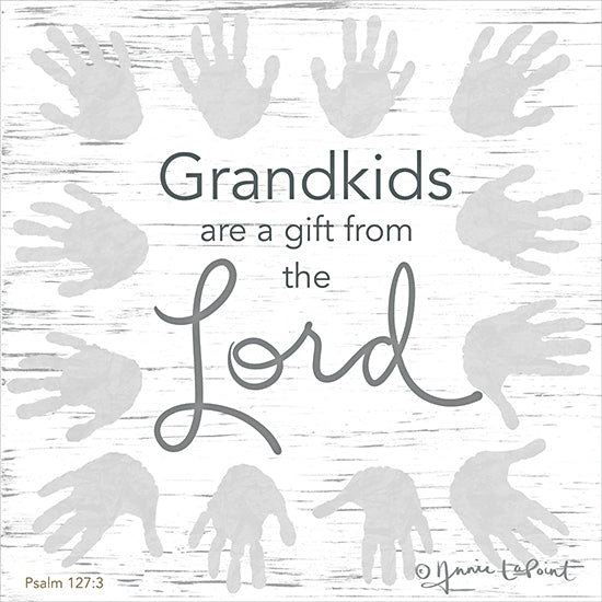 Annie LaPoint ALP2247 - ALP2247 - Grandkids are a Gift from the Lord - 12x12 Inspirational, Family, Grandkids, Grandkids are a Gift from the Lord, Typography, Signs, Textual, Handprints, Religious, Children from Penny Lane