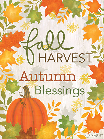 Annie LaPoint ALP2273 - ALP2273 - Fall Harvest Autumn Blessings - 12x16 Fall, Fall Harvest Autumn Blessings, Typography, Signs, Textual Art, Pumpkin, Leaves, Decorative from Penny Lane