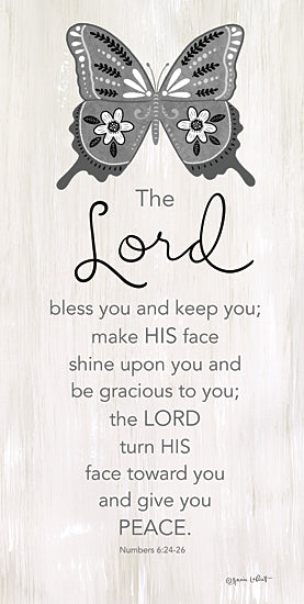 Annie LaPoint ALP2326 - ALP2326 - The Lord Bless You - 9x18 Religious, The Lord Bless You and Keep You, Numbers, Bible Verse, Typography, Signs, Textual Art, Butterfly, Flowers from Penny Lane