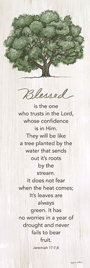 Annie LaPoint ALP2347 - ALP2347 - Blessed - 6x18 Tree, Religious, Blessed, Blessed is the One Who Trusts in the Lord, Jeremiah, Bible Verse, Typography, Signs, Textual Art from Penny Lane
