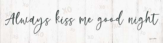 Annie LaPoint ALP2401A - ALP2401A - Always Kiss Me Good Night - 36x12 Inspirational, Bed, Bedroom, Always Kiss Me Goodnight, Typography, Signs, Textual Art, Black & White, XO from Penny Lane