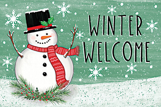 Annie LaPoint ALP2410 - ALP2410 - Winter Welcome - 18x12 Winter, Snowman, Winter Welcome, Typography, Signs, Textual Art, Greenery, Berries, Snow, Snowflakes from Penny Lane