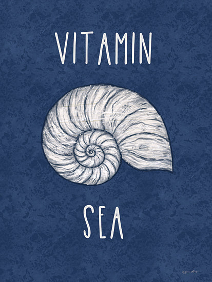 Annie LaPoint ALP2431 - ALP2431 - Vitamin Sea - 12x16 Coastal, Whimsical, Vitamin Sea, Typography, Signs, Textual Art, Shell, Blue & White from Penny Lane